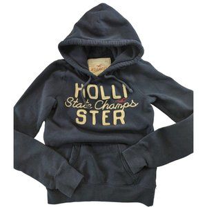 Hollister State Champs Hoodie Womens Small Sweatshirt Navy Blue